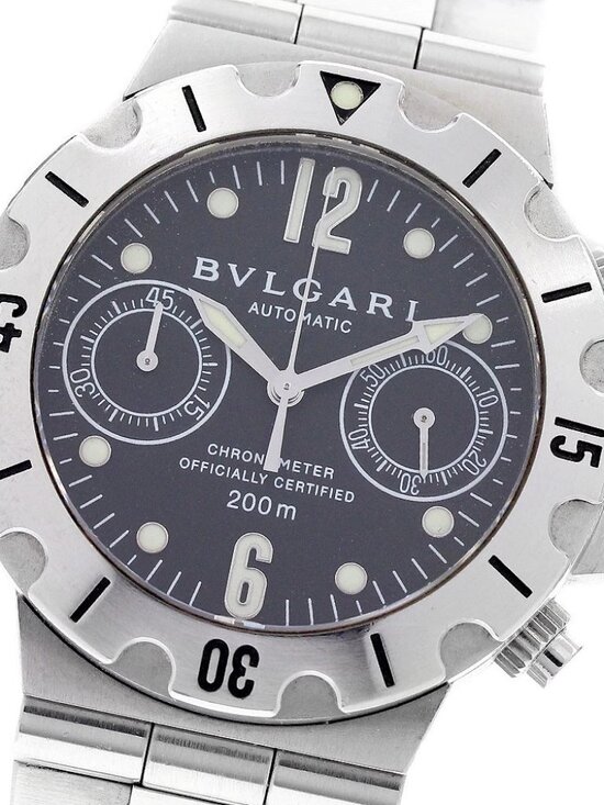 BVLGARI Diagono Scuba SCB38S Chronograph black Dial Automatic Men\'s Watch_955294